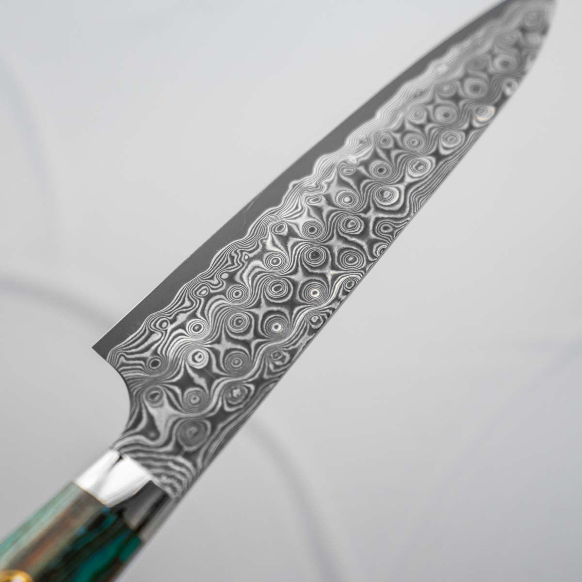 Nigara Hamono SG2 Raindrop Damascus Petty 150mm - Turquoise