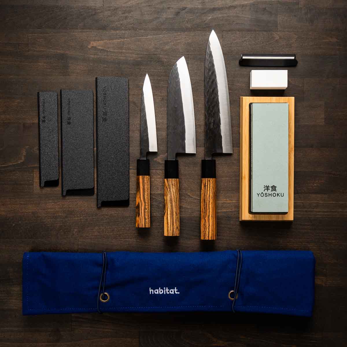 Tadafusa "Seido" SLD Tsuchime - 3 Knife Set with Knife Roll