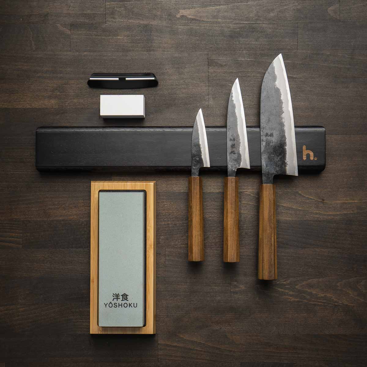 Hatsukokoro Sumi Blue 2 - 3 Knife Set with Magnetic Strip