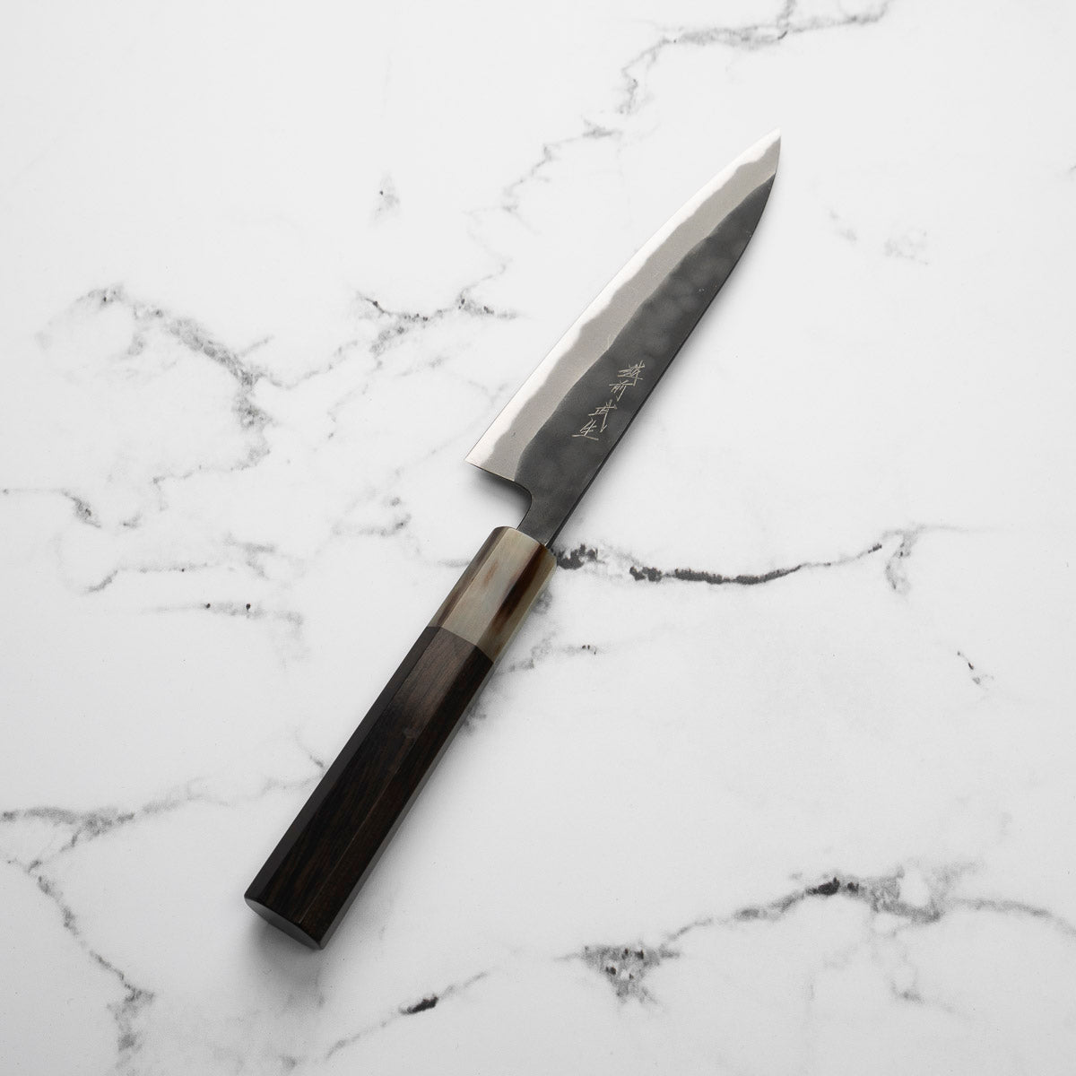 Shiro Kamo Blue 2 Kurouchi Petty 135mm - Ebony & Blonde