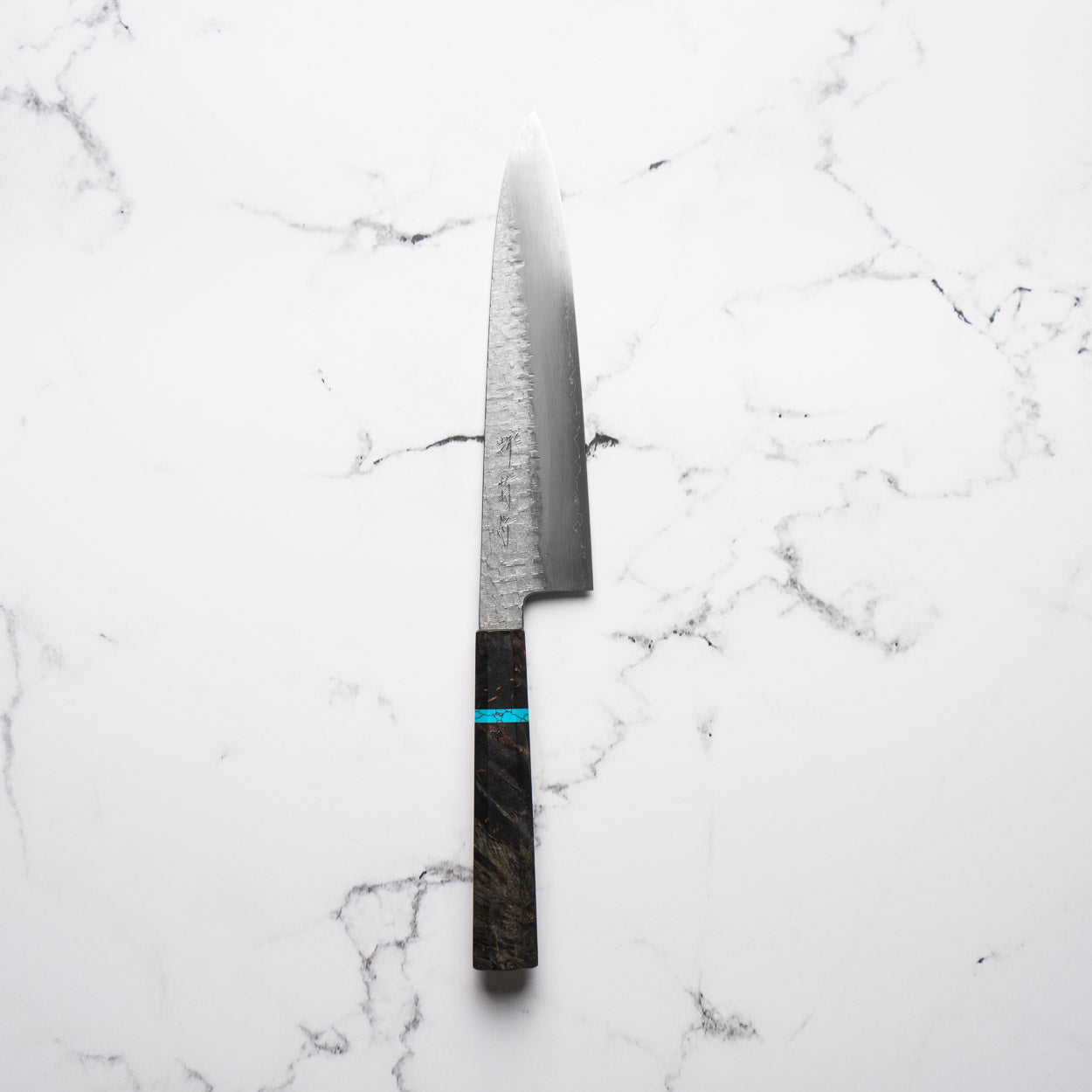 Satoshi Nakagawa Ginsan Tsuchime Gyuto 210mm - Turquoise