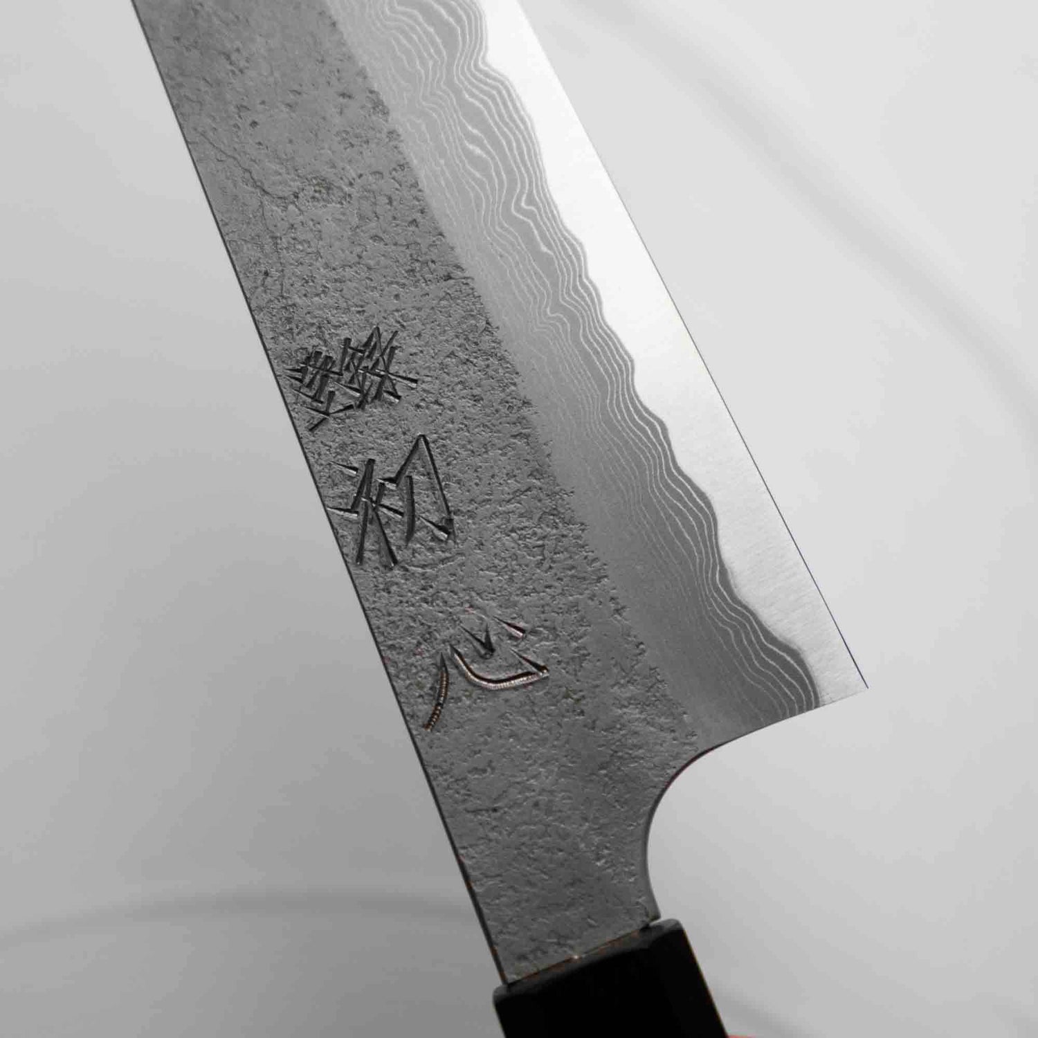 Nigara Hamono (Hatsukokoro) Blue 2 Nashiji Damascus Gyuto 210mm - Ebony